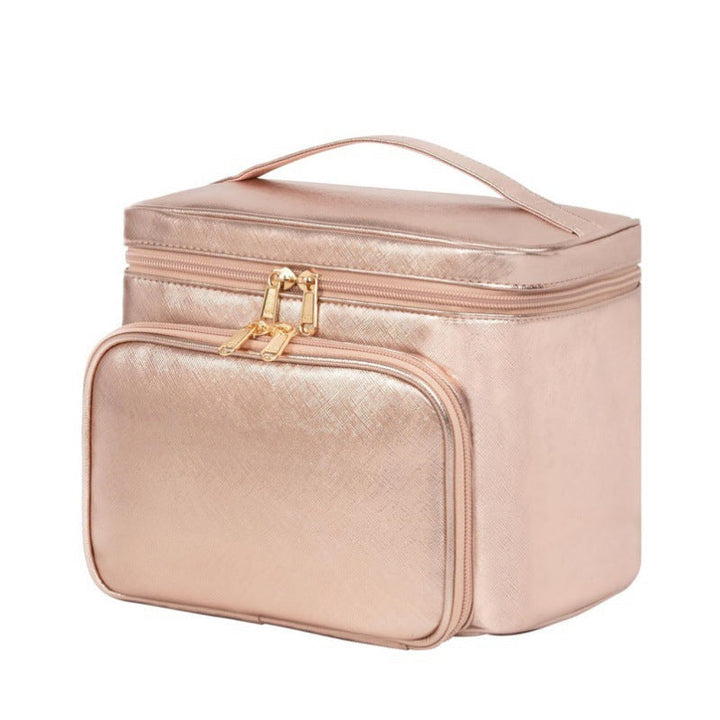 Cosmetic organizer bag with multiple compartments and insulating interior Kalsten