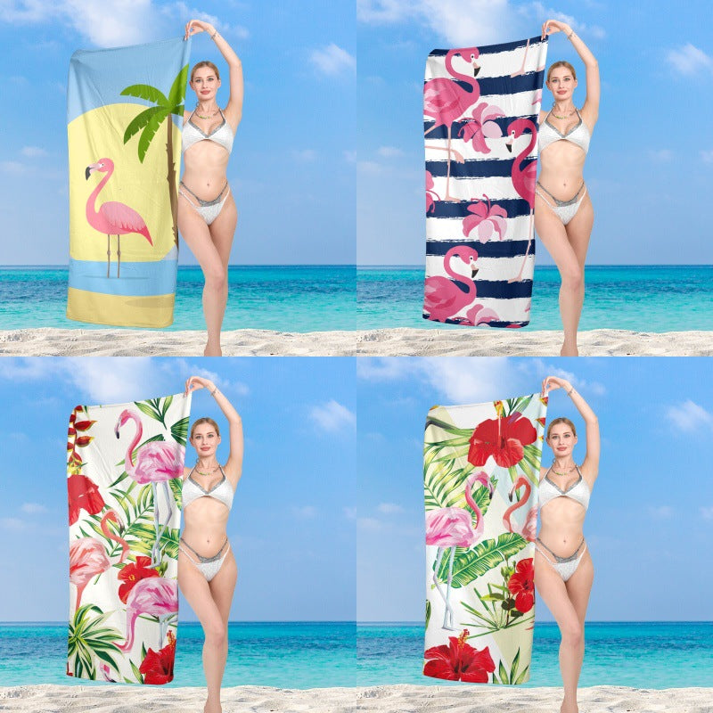 elegant and functional beach towel with tropical flamingo design Kalsten