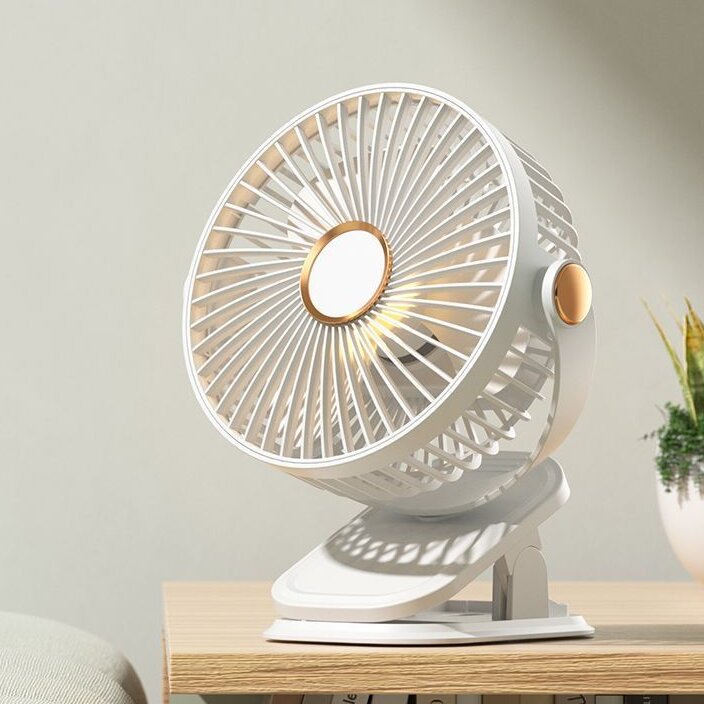Ladies Portable Table Fan with Variable Speed Levels and Integrated LED Light Kalsten