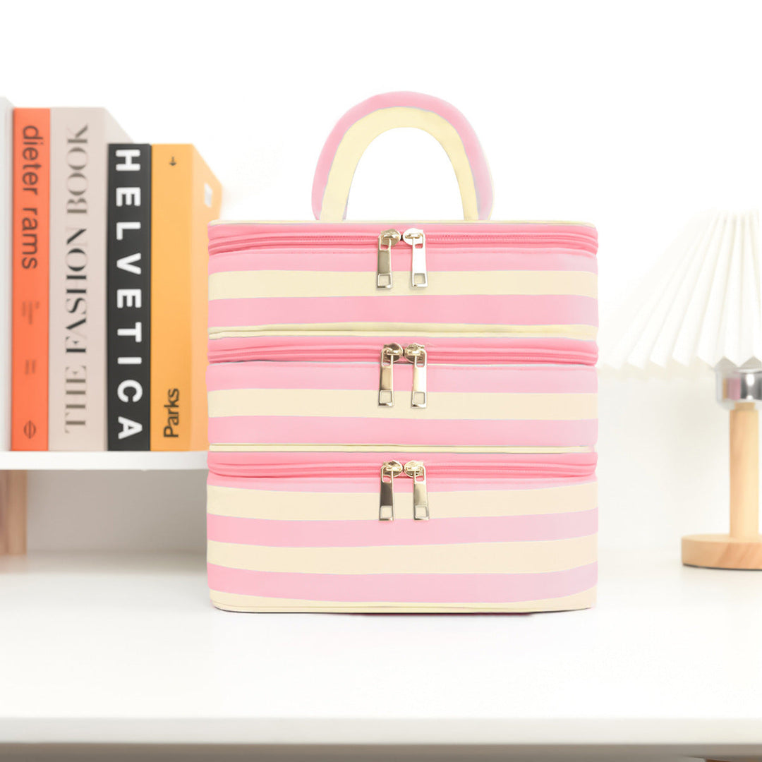 Cosmetic organizer bag with multiple compartments Kalsten