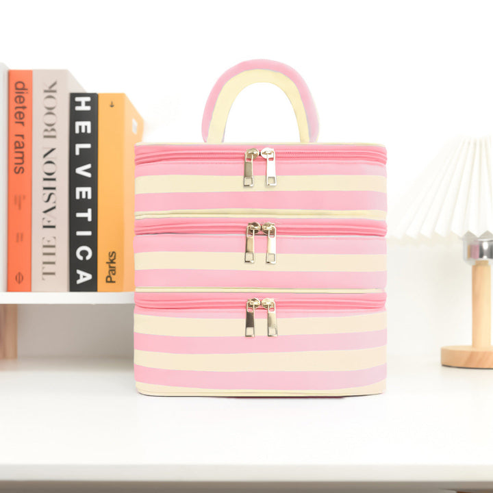 Cosmetic organizer bag with multiple compartments Kalsten