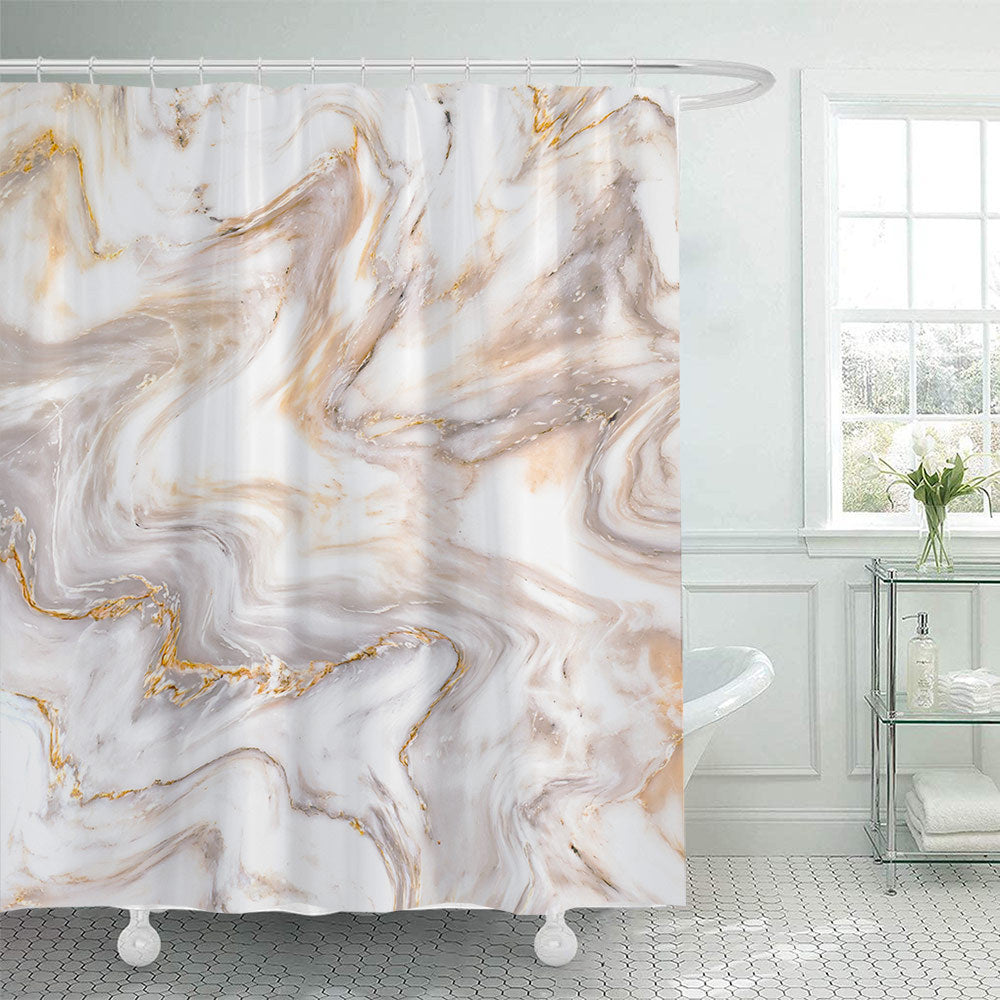 Elegant Marble-Patterned Shower Curtain Kalsten