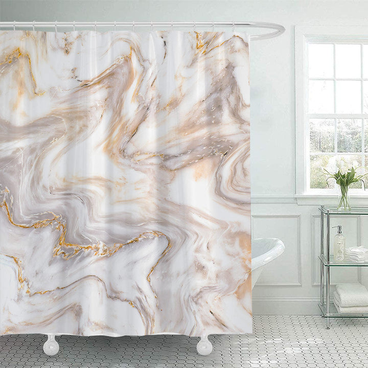 Elegant Marble-Patterned Shower Curtain Kalsten