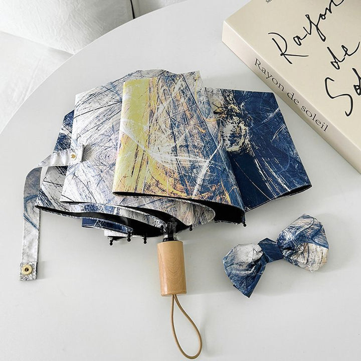 Ladies Folding Umbrella with Artistic Design and Automatic Opening Mechanism Kalsten