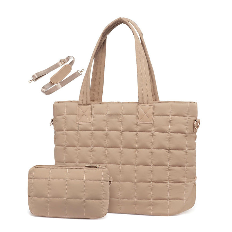 High-Quality Quilted Tote Bag with Removable Cosmetic Pouch Kalsten
