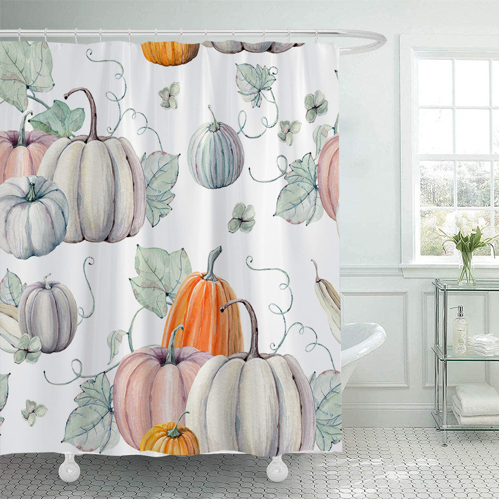 Artistic Pumpkin Print Shower Curtain Kalsten