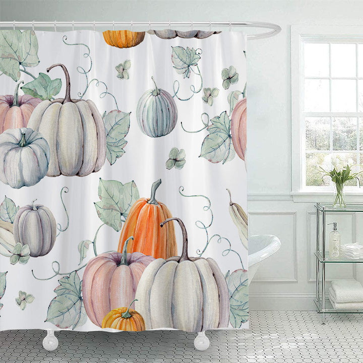 Artistic Pumpkin Print Shower Curtain Kalsten