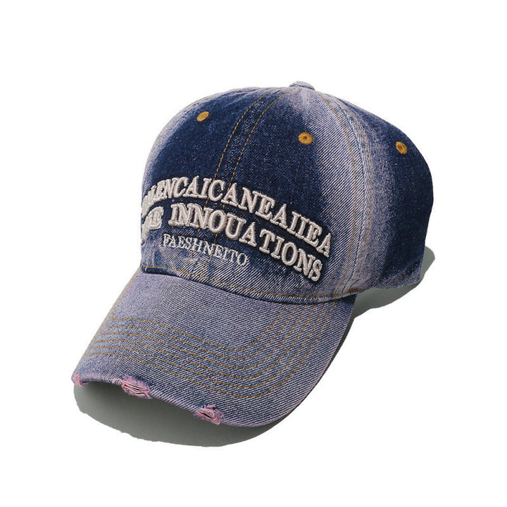 Women's Distressed Denim Graphic Baseball Cap Kalsten