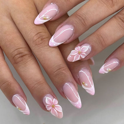 Elegant Floral Press-On Nail Art Set Acalora 1788495644