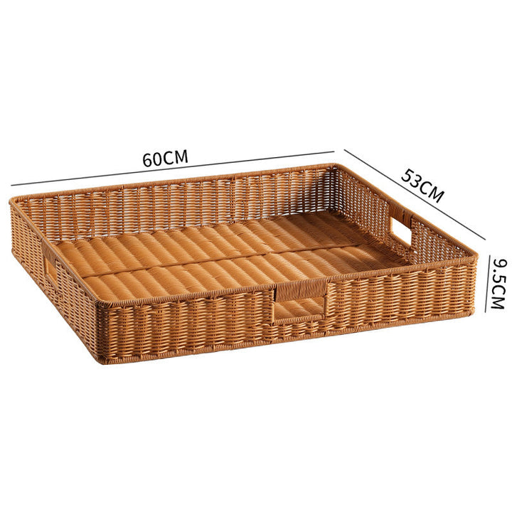 Handwoven Rectangular Storage Bin with Cutout Handles Kalsten