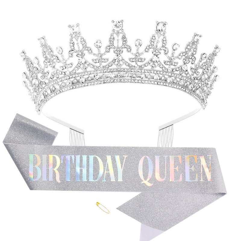 Women's Sparkling Crown and Sash Set Kalsten