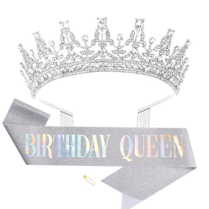 Women's Sparkling Crown and Sash Set Kalsten