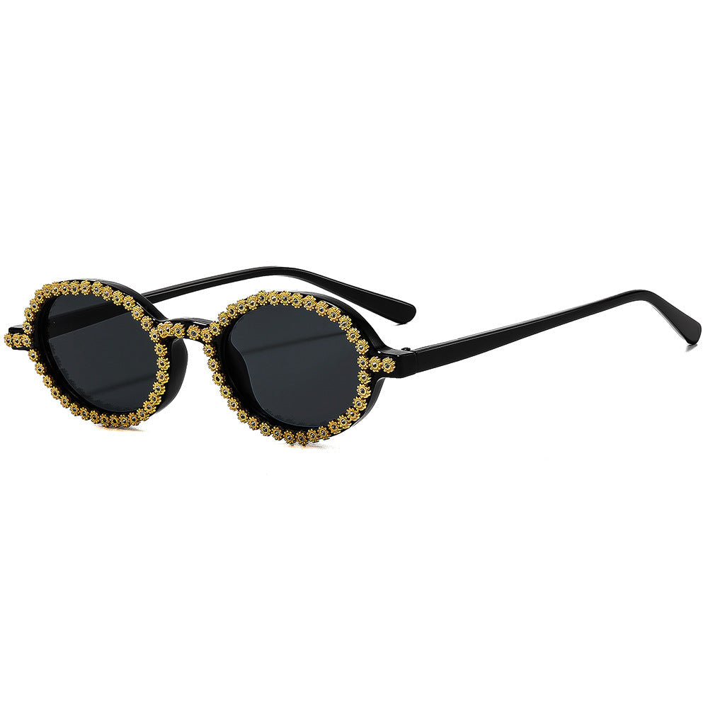 Ladies fashionable sunglasses with floral crystal frame Kalsten