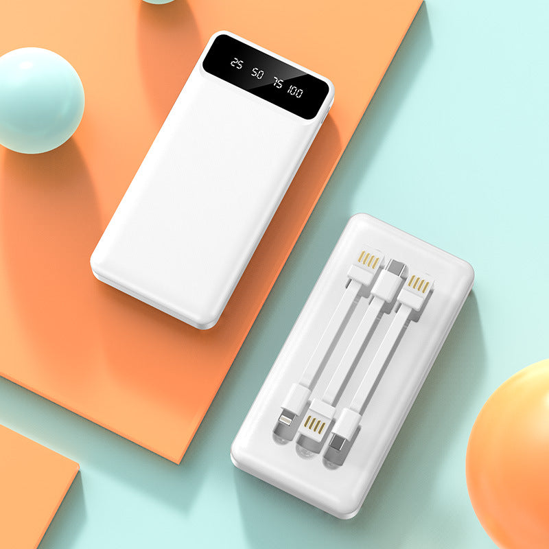 Portable power bank with integrated multi-cable and digital charging display Kalsten