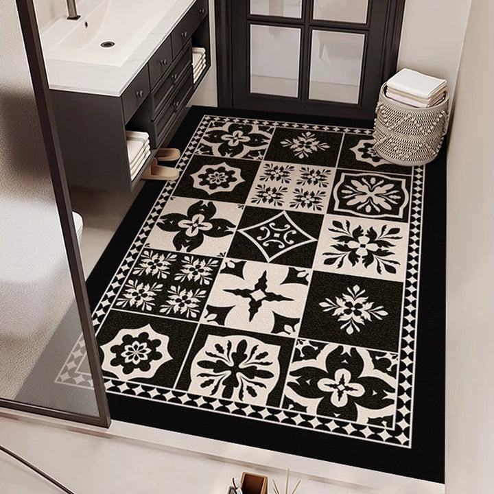Mosaic Patterned Bathroom Rug