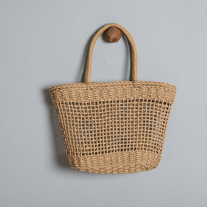 Basket bag made of natural raffia with sturdy carrying handles Kalsten