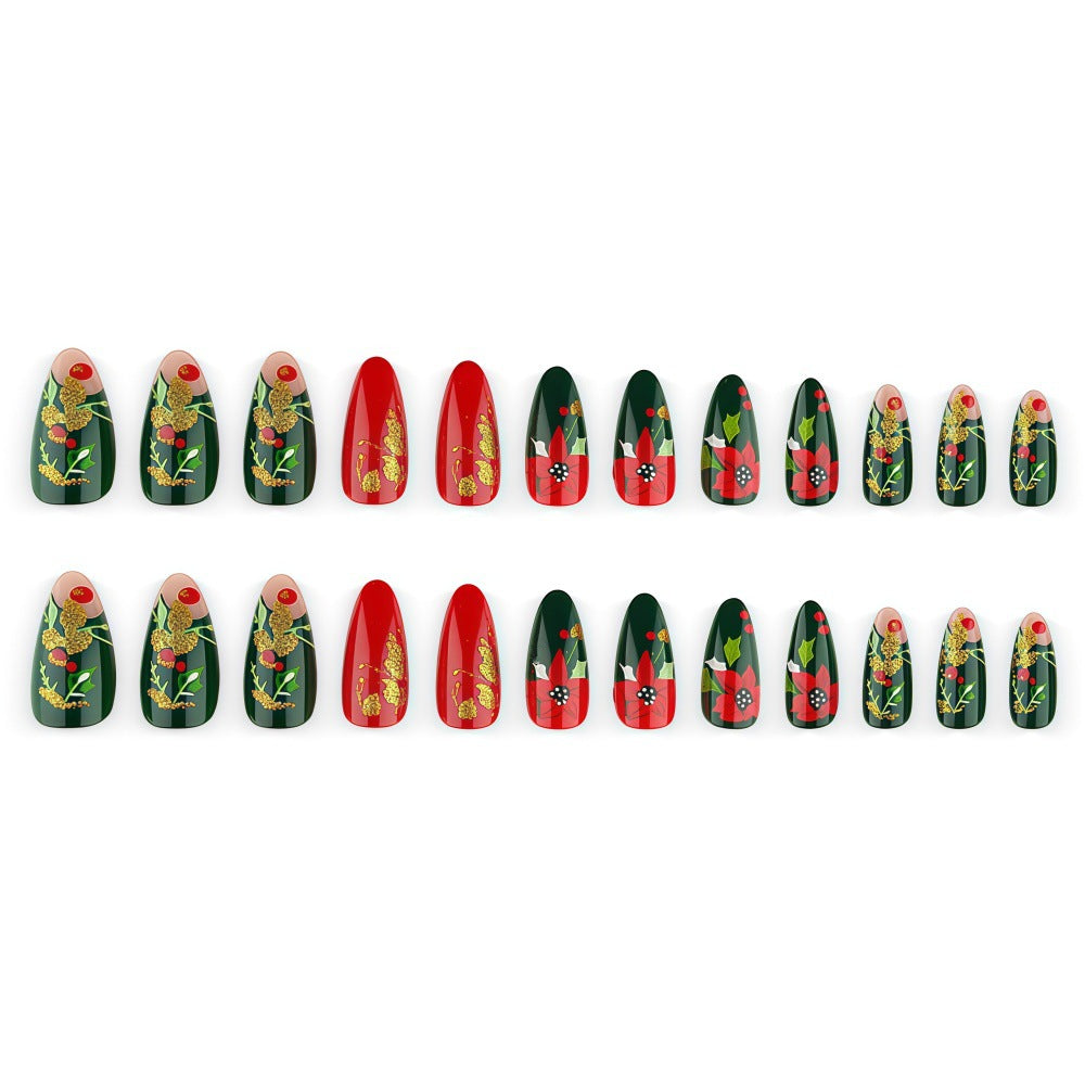Artificial Nail Set with Festive Design Kalsten