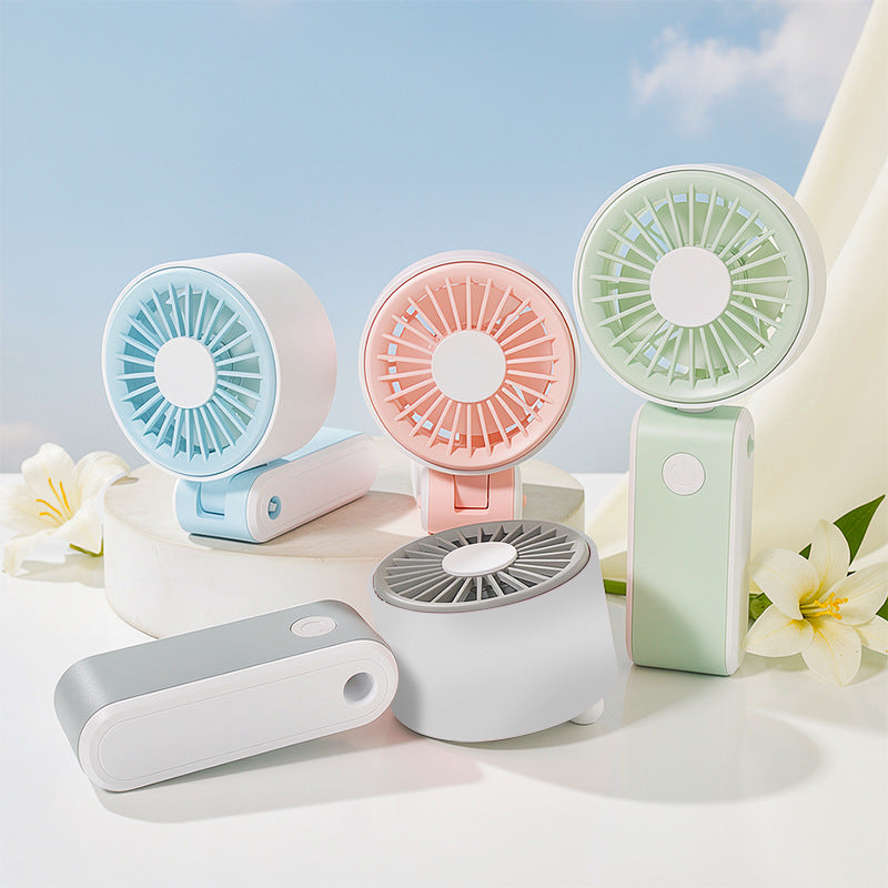 Cooling portable handheld bear-ear mini fan with adjustable tilt USB rechargeable desktop stand Kalsten