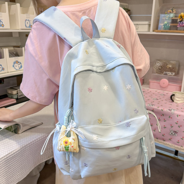 Embroidered Floral Print Backpack Kalsten