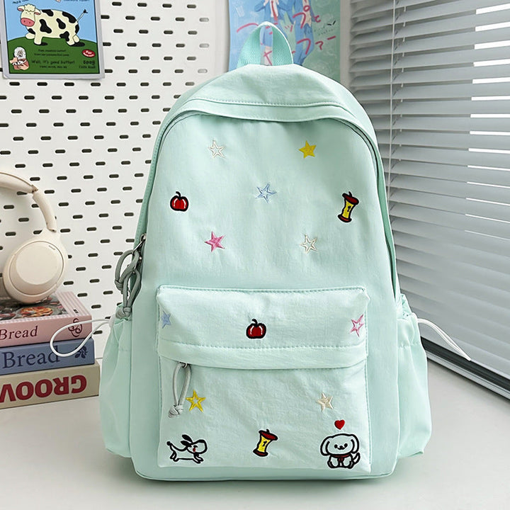 Cute Embroidered School Backpack