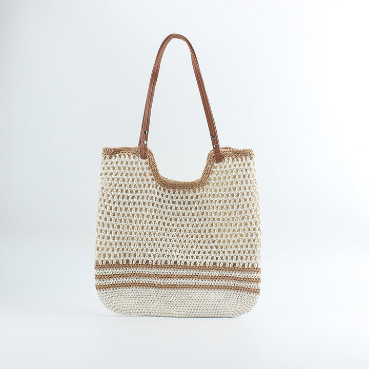 Handcrafted designer beach bag with sturdy leather handles Kalsten