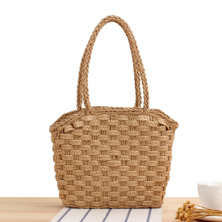 Braided shopping bag with reinforced bottom and long carrying handles Kalsten
