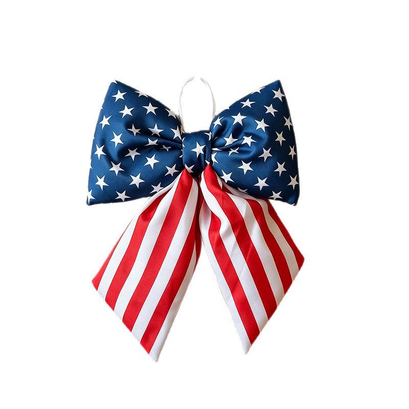 Independence Day oversized hanging bow with elastic loop for door porch and wreath Kalsten