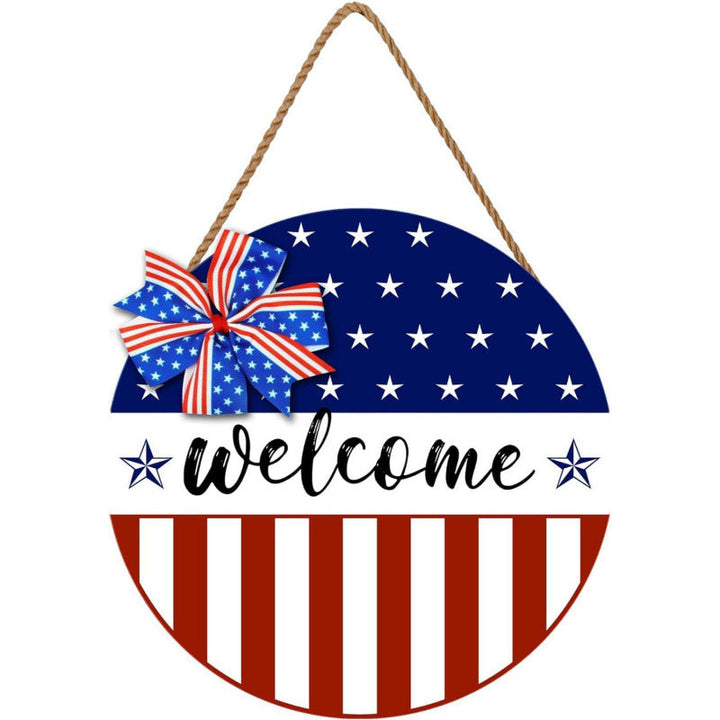 Unisex nan patriotic mesh sunflower wreath with star cutouts and rustic rope hanger Kalsten