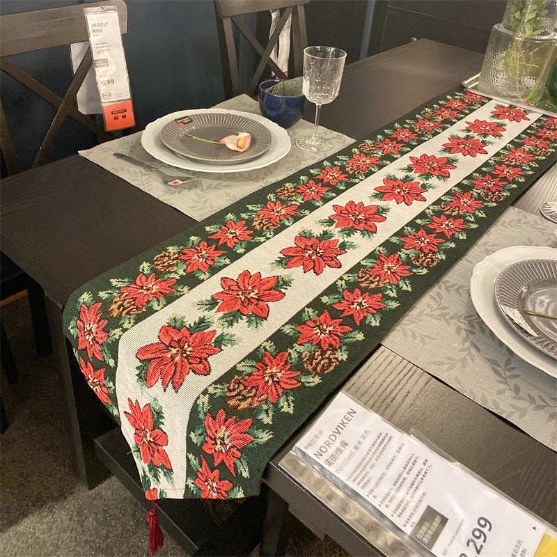 Festive Embroidered Table Runner