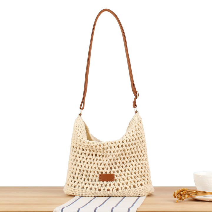 Macrame Crossbody Bag with Sturdy Leather Handle Kalsten