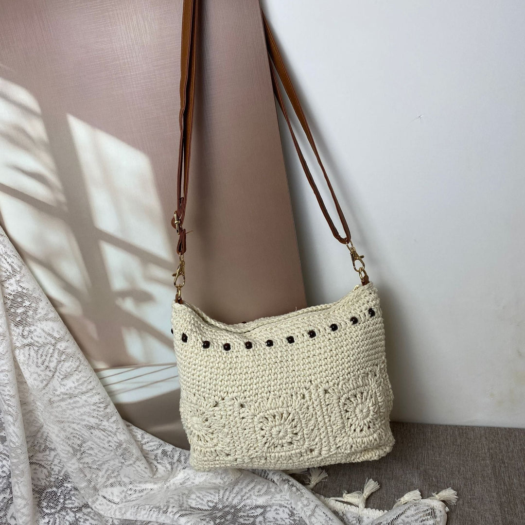 Handcrafted shoulder bag with unique crochet pattern Kalsten