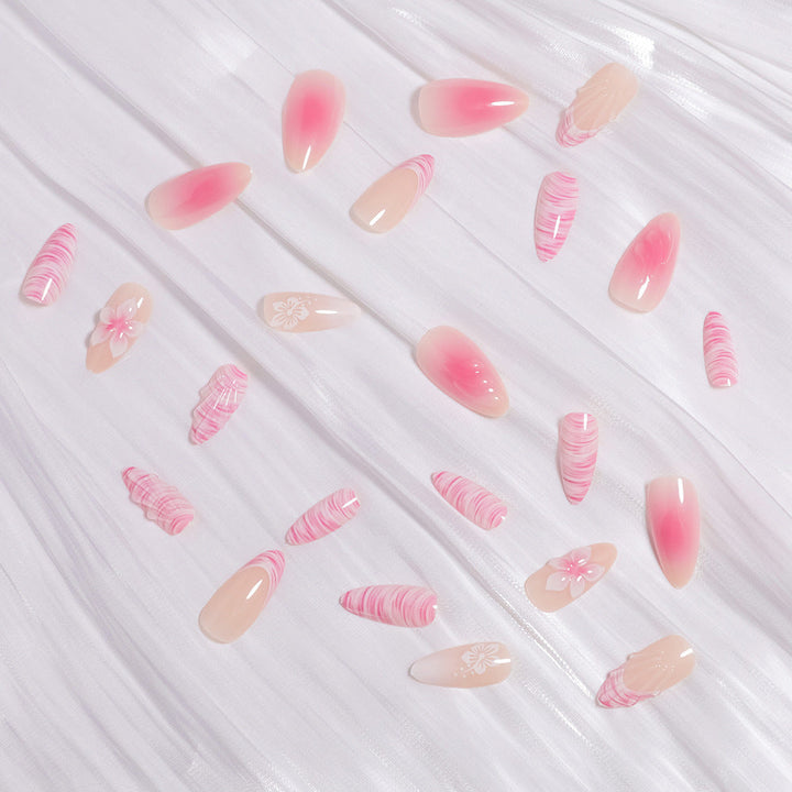 Glamorous Floral Ombre Press-On Nails Kalsten