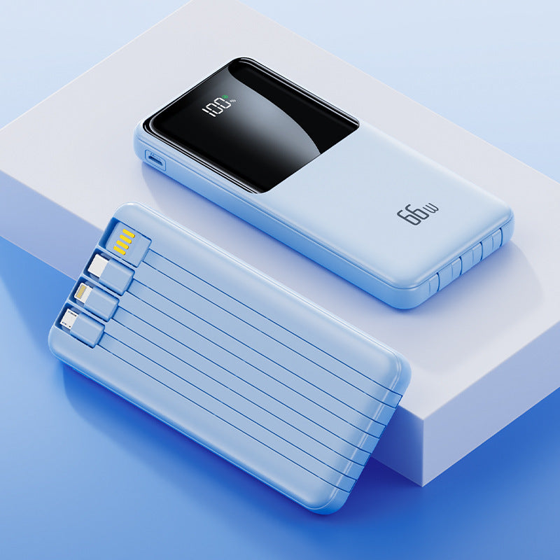 Portable power bank with integrated charging cables and LED battery status indicator Kalsten