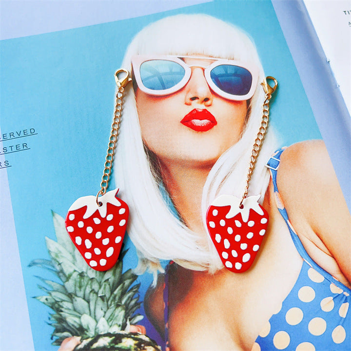 Charming Strawberry Pendant Earrings Kalsten
