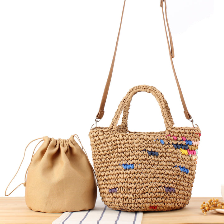 Handmade basket bag with colorful accents Kalsten