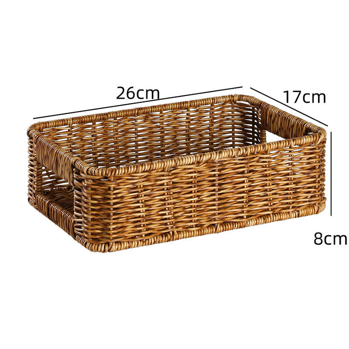 Handcrafted Rectangular Wicker Storage Bin Kalsten