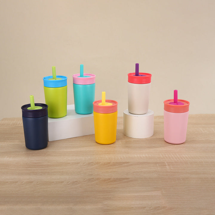 Ladies Insulated Drinking Bottle with Silicone Lid and Straw Kalsten