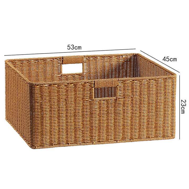 Handwoven Rectangular Storage Basket with Cut-Out Handles Kalsten