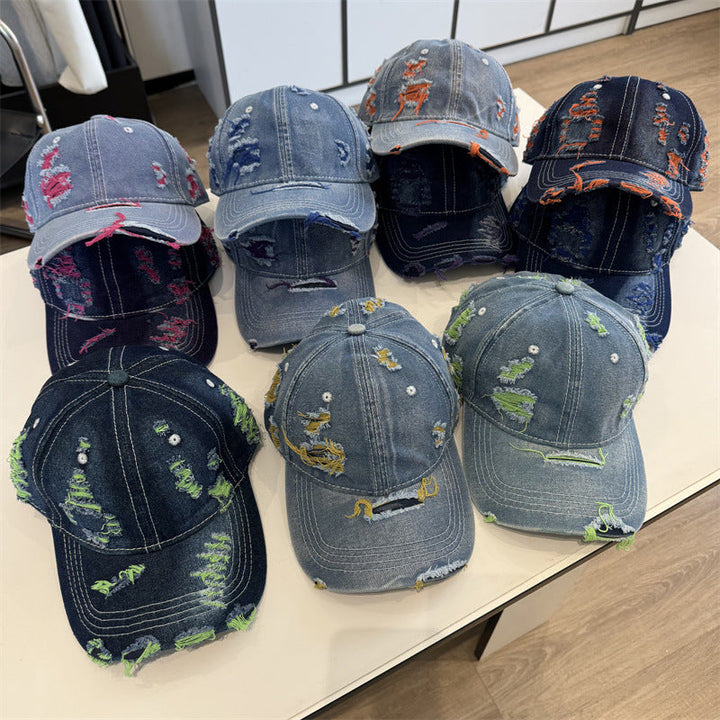 Women's Distressed Denim Baseball Cap Kalsten
