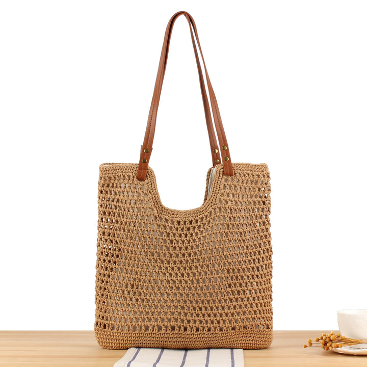Large Shoulder Bag Made from Handwoven Natural Material Kalsten