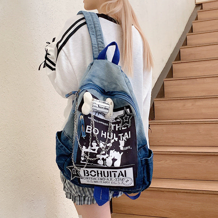 Casual Graphic Print School Backpack Kalsten