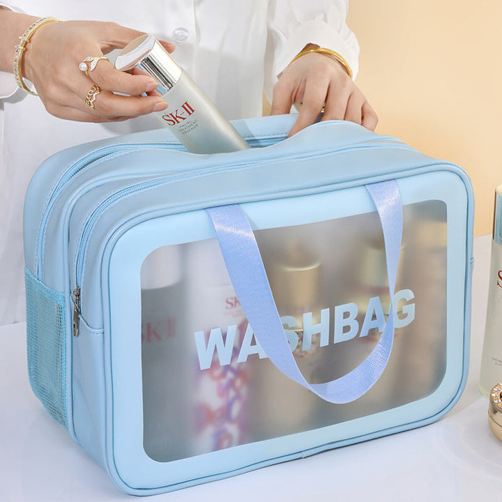 Cosmetic Transport Bag with Transparent Viewing Window and Versatile Compartment Design Kalsten