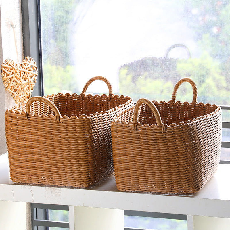 Unisex Braided Storage Basket with Practical Handle Kalsten