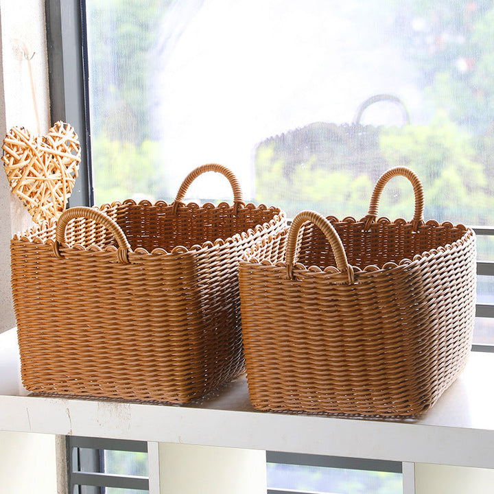 Unisex Braided Storage Basket with Practical Handle Kalsten