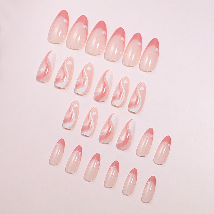 Artistic Heart-Design Press-On Nails Kalsten
