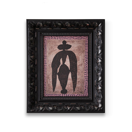 Framed Art Print with Abstract Silhouette Design