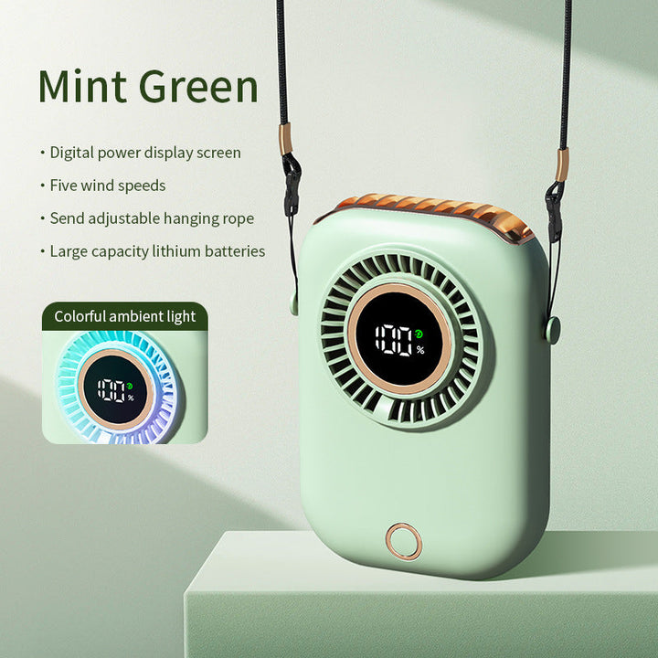 Unisex Portable Digital Rechargeable Hanging Fan Kalsten