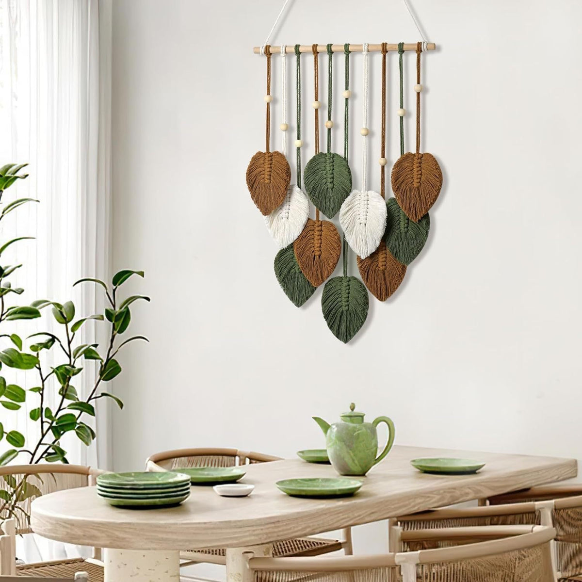 Macrame Leaf Wall Hanging Art Acalora