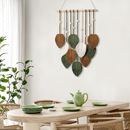 Macrame Leaf Wall Hanging Art Acalora