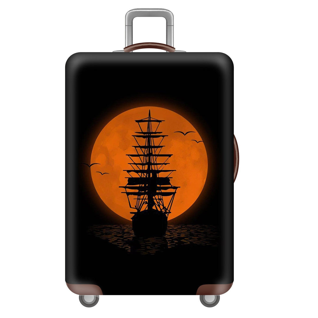 Unisex nan robust Hart shell trolley with lion portrait motif print, shock-resistant ABS polycarbonate shell, multi-wheeled chassis and TSA security lock Kalsten